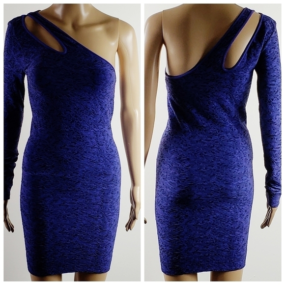 BCBGeneration Bodycon Periblue One Shoulder Dress - Picture 3 of 10
